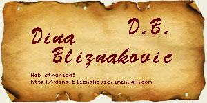 Dina Bliznaković vizit kartica